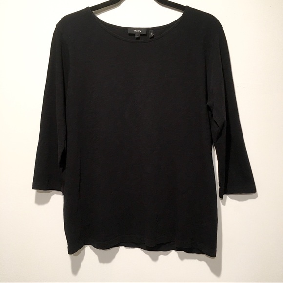 Theory Tops - Theory 3/4 sleeve Black T-Shirt